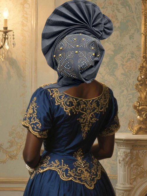 Petaluna African Head Wraps，African Gele Head Wrap For Women，Suitable For Wedding Parties Black