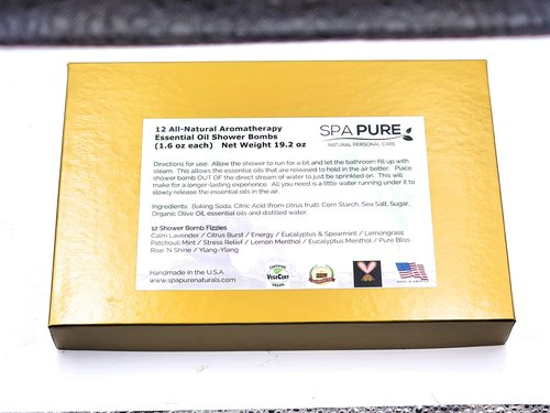 Spa Pure Shower Bombs: New SCENTS Rejuvenating Steamers Aromatherapy Tablets, Bomb, Vaporizing Steamer Soothers Bath Melt for Women, Men, Natural Organic Large Cosmetic Fizzies (12 Count) Pack of 1