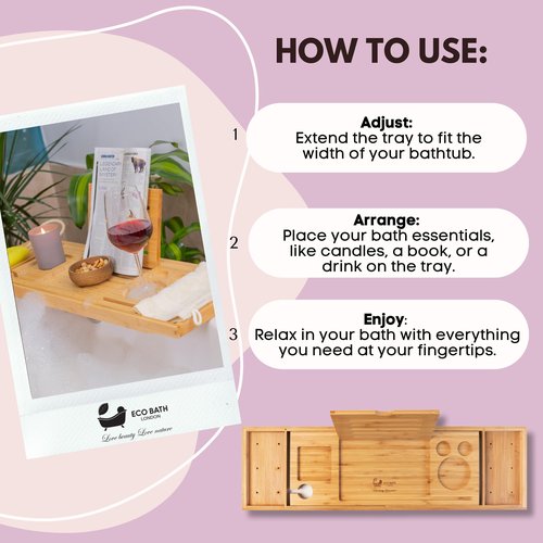 Eco Bath London Luxury Eco-Friendly Bamboo Bath Tray