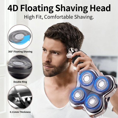 2 Pack Head Shaver Replacement Heads Compatible with Pitbulls Gold PRO,Silver PRO, Platinum PRO,Butterfly Kiss PRO - Hypoallergenic Stainless Steel Shaver Foil Replacement - 4D Floating Blade