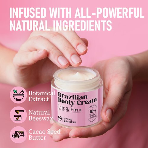 Divine Derriere Brazilian Body Butter Cream, Lift and Firm Body Cream with Volufiline Helps Reduce the Appearance of Cellulite for a Lifted and Firm-looking Derriere, Bum Bum Cream, 50ml