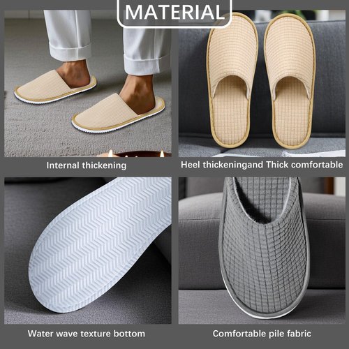 SENJUNSAFE 14 Pairs guest slippers disposable for guests Washable Reusable Which Can Be Used As Women Men House Indoor Bathroom Bedroom hotel (US Men Size 10Women 11)