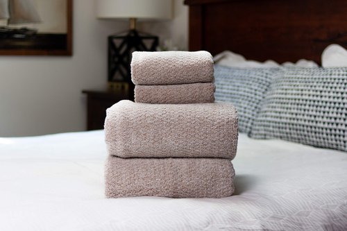 Everplush Diamond Jacquard Washcloth Set of 6, 13" x 13", Brown, Khaki