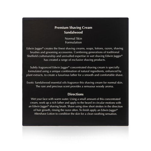 Edwin Jagger 99.9% Natural Premium Shaving Cream, 100ml Tub - Sandalwood, 3.4-Ounce