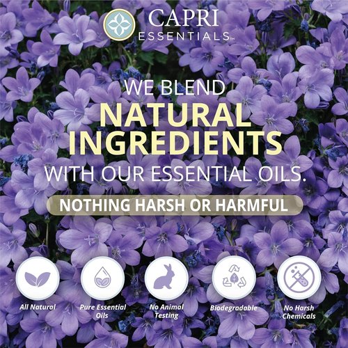CAPRI ESSENTIALS Hand Soap Liquid, Natural Household Cleaning Supplies, Gentle Plant Based Aromatic Hand Wash, Blend of Essential Oils, Removes Dirt & Grime, White Lavender Scent, 16 FL Oz (3 Pack)