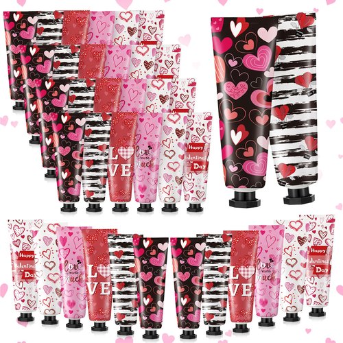 Siifert 36 Pcs 12 Pcs Valentine‘s Day Hand Cream Gift Set Love Heart Moisturizing Hand Lotion Bulk Small Dry Cracked Care Cream Valentine Gifts for Woman Men Teacher Nurse Coworker, 30 ml