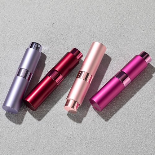 Lulupack Travel Perfume Bottle Refillable - Cologne Spray Atomizer Mini - Small Travel Size Sprayer Empty for Refill Sample Container - Portable Fragrance Decant Dispenser for Men Women 8ml 4PCS Red
