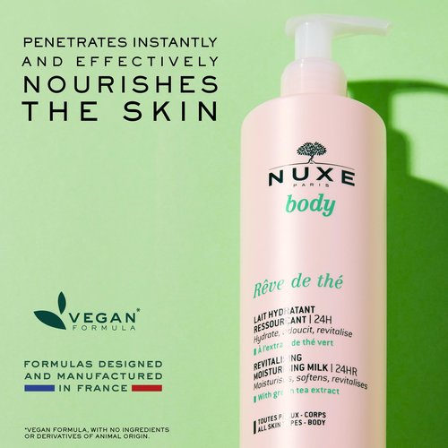 Nuxe Rêve de Thé Revitalising Moisturising Body Lotion 24h Hydration. Moisturizes, Softens & Revitalizes with Green Tea Extract, 13.5 fl oz