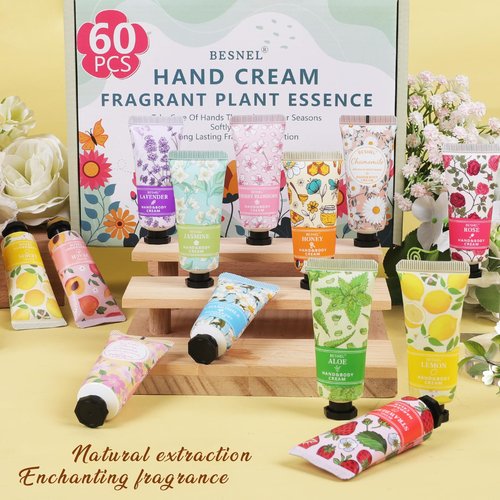 60 Pack Hand Cream Gifts Set For Women, Mini Hand Lotion Travel Size in Bulk for Dry Cracked Hands, Graduation Gifts, End of Year Teacher Appreciation Gifts, Thanksgiving Gifts, Party Favors