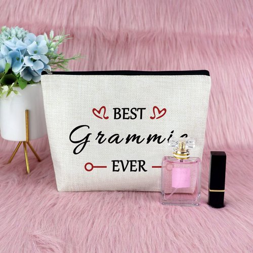 Sfodiary Grandma Gifts Grammy Makeup Bag for Women Mother's Day Gifts Birthday Gift for Best Grammy Ever Cosmetic Bag Thank You Gift for Grandmother Nana from Granddaughter Travel Toiletry Pouch