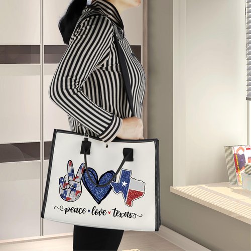 LEVLO Texas State Cosmetic Bag - Long Distance Relationships Gift, Peace Love Toiletry Bag, Moving Away Gift (Texas LT)