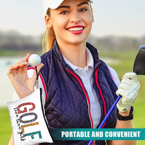 Shinylin 18 Pieces Golf Gift for Women Golfers Cosmetic Bags 9 Styles Makeup Bag Bulk Zipper Pouch Travel Toiletry Bags Purses Organizer Case for Ladies Girls Golfers Lover Player Accessories