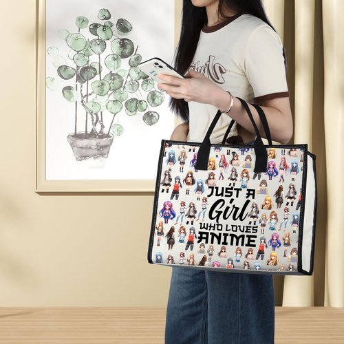 LEVLO Anime Fans Makeup Bag - Lover Gift Cosmetic Bag for Women, Cartoon Makeup Bag (Loves Anime LT)