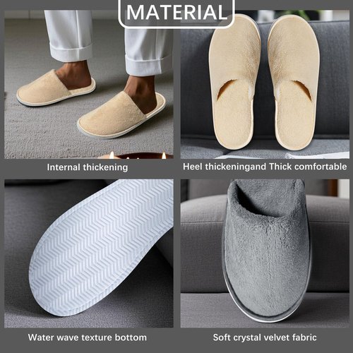 SENJUNSAFE 14 Pairs guest slippers disposable for guests Washable Reusable Which Can Be Used As Women Men House Indoor Bathroom Bedroom hotel(US Men Size 10Women 11)