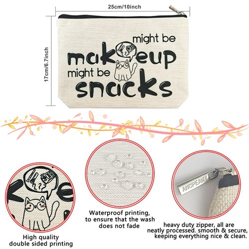 ancpeany Friendship Gifts for Women Reusable Snack Bags, Sister, Bestie, Coworker Female, Best Friend Birthday Gifts for Women Who Have Everything, Funny Travel Makeup Bag, Small Cosmetic Bag Pouch