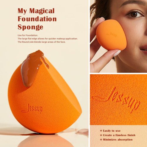 Jessup Face Makeup Brushes Set T273 with Makeup Sponge SP013