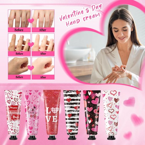 Siifert 36 Pcs 12 Pcs Valentine‘s Day Hand Cream Gift Set Love Heart Moisturizing Hand Lotion Bulk Small Dry Cracked Care Cream Valentine Gifts for Woman Men Teacher Nurse Coworker, 30 ml