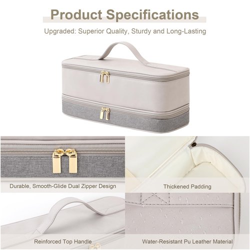 BAGCRAZY Travel Carrying Case for Dyson Shark Flexstyle Revlon Hair Dryer Airwrap, Double-Layer Dyson Airwrap Travel Case, Portable Shark Hair Tools Storage Bag for Airwrap Styler and Attachments