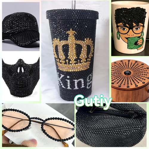 21000Pcs Black Rhinestones for Bedazzling Kit, Mix Sizes Jelly Bedazzling Resin Gems, Black Gems Bedazzling for Crafting, Flatback Resin Rhinestones for Craft DIY Face Makeup