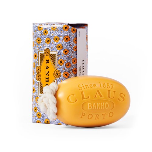 Claus Porto - Banho Citron Verbena Soap on a Rope | Fresh Scent with Lemon | Grape Seed, Argan + Vegetable Oil Base | Rich, Creamy Body Soap for Men + Women | Handcrafted, Long Lasting (350g | 12.4oz)