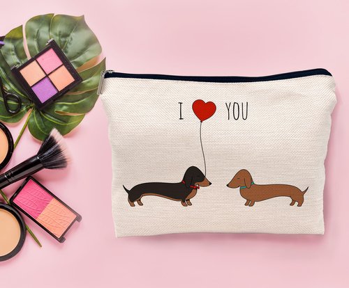 Lacosu Dachshund Gifts: Makeup Bag, Wiener Dog Gifts for Women