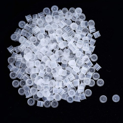 Tattoo Ink Caps Medium,1000pcs White Plastic Disposable Pigment Caps Microblading Makeup Tattoo Ink Cups Caps with Base Sizes 13 Medium for Tattoo Ink