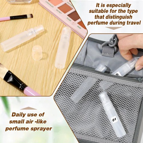 6 PCS 5ml Mini Spray Bottle Plastic Portable Travel Bottle Fine Mist Refillable Mini Perfume Sample Bottles Clear Plastic Spray Bottle Empty for Cleaning Travel Essential Oils