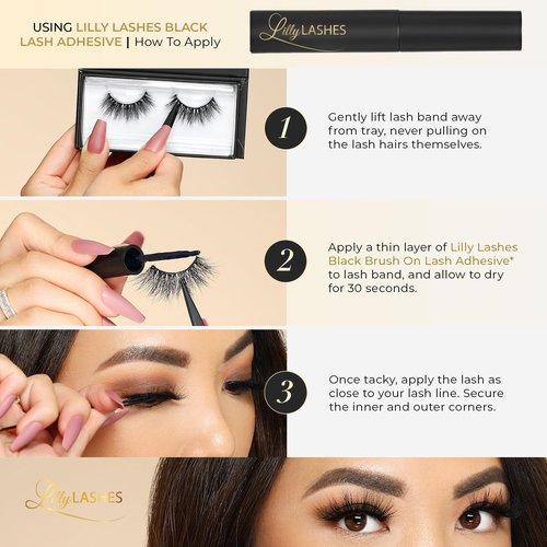 Lilly Lashes Milan 3D Mink Lashes, Mink Eyelashes, The Original Lilly Lash For Wispy & Natural Look, Reusable Eyelashes up to 25x, Fluffy Lashes, Strip Lashes, Lash Glue not Included