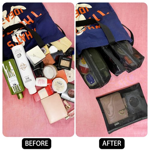 Unoutur 20-Piece Mesh Pouch Set, Portable Mesh Travel Toiletry Bag with Zipper for Makeup Organizer, Home Office, Travel Accessories