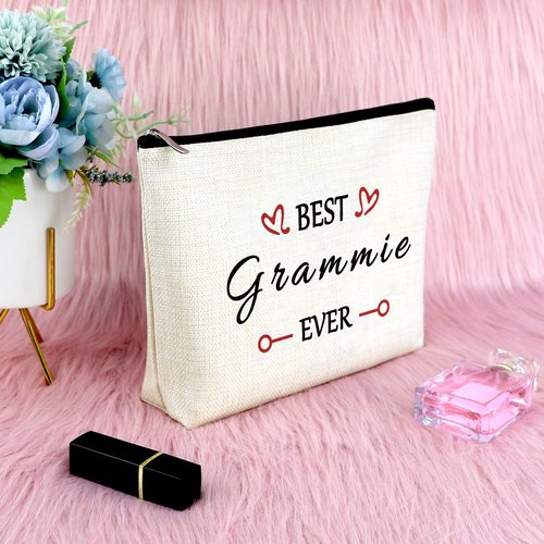 Sfodiary Grandma Gifts Grammy Makeup Bag for Women Mother's Day Gifts Birthday Gift for Best Grammy Ever Cosmetic Bag Thank You Gift for Grandmother Nana from Granddaughter Travel Toiletry Pouch