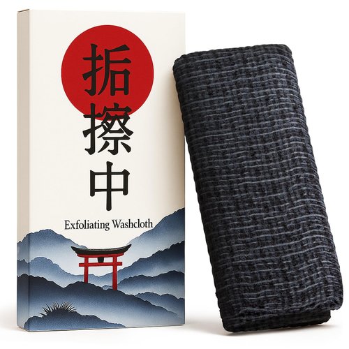 REBEL SCRUB CLUB Japanese Exfoliating Washcloth - Made in Japan, 100% Nylon Shower Towel, A Body Wash Cloth for All Skin Types.