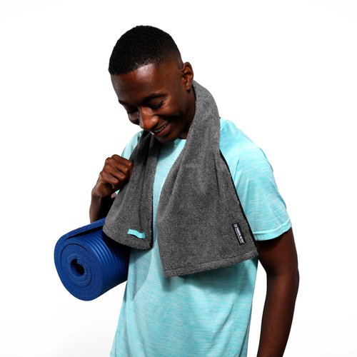 FACESOFT 2X Pro Infused Charcoal Detox Sweat Towel - Double Activated Charcoal for Deeper Detox - Absorbent Exercise Towel for Gym and Sports - Beauty - 1 Pc