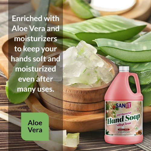 Sanit Silky Clean Antibacterial Liquid Gel Hand Soap Refill - Advanced Formula with Coconut Oil and Aloe Vera - All Natural Moisturizing Hand Wash - Made in USA, Holiday Aroma, 1 Gallon
