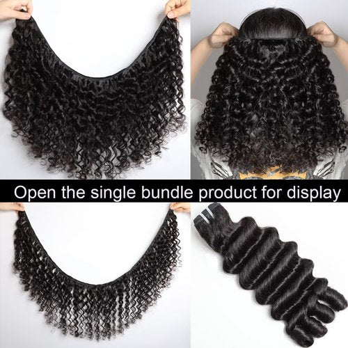 Lemoda 16Inch 1PC/lot Burmese Loose Deep Wave Curly Virgin Human Hair Bundles Spriral Curly Ends Top Quanlity Unprocessed Raw Human Hair Extensions