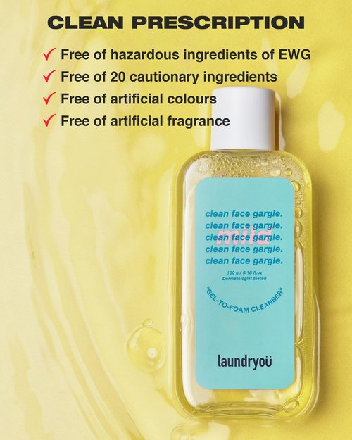 LAUNDRYOU Daily Deep Facial Gel-To-Foam Mild Cleanser with Pine & Lactobacillus Extract for Exfoliating Pore Refinement and Sebrum Control to Remove Makeup and Blackheads - (5.64 fl. oz)