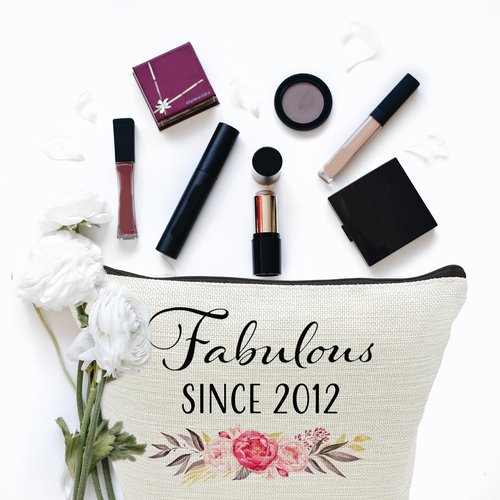 13rd Birthday Gifts for Girls, Sweet 13 Year Old Gift Makeup Bag, 13 Birthday Gift Makeup Bags for Her, Sister, Daughter, Niece, Granddaughter, Teen Girl Gifts Cosmetic Bag, Fabulous Since 2012