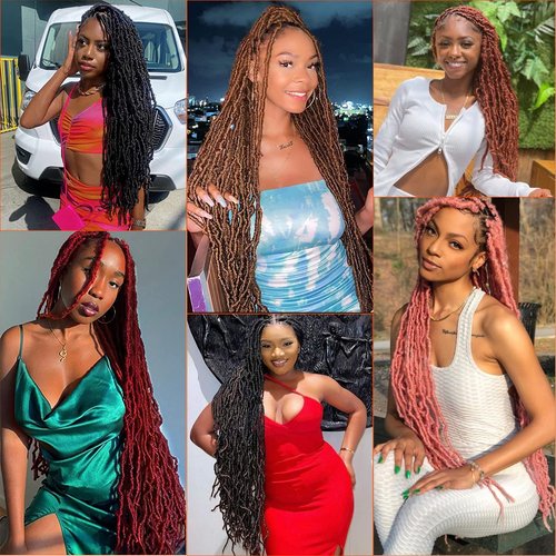 Karida Faux Locs Crochet Hair 36 Inches, New Soft Locs Crochet Hair 3 Packs, Crochet Faux Locs Hair Pre Looped Crochet Hair for Black Women (36 Inch (Pack of 3), BUG#)