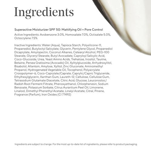 Murad Superactive Mattifying Oil and Pore Control Moisturizer SPF 50 - Shine Free Hydrating Facial Sunscreen Supercharged with Salicylic Acid To Smooth Texture and Minimize Look of Pores - 1.7Fl Oz