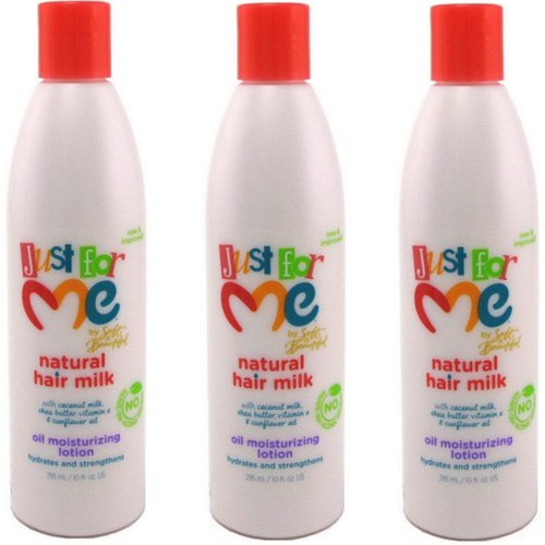 Just For Me Hair Milk Oil Moisturizing Lotion 10 Ounce (295ml) (Pack of 3)