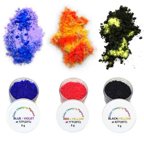 Temperature Activated Thermochromic Powder Pigments Multicolor Pack Perfect for Color Changing Slime Nail Art Secret Message Tumblers Science Experiments Resin Jewelry T-Shirts Shoes