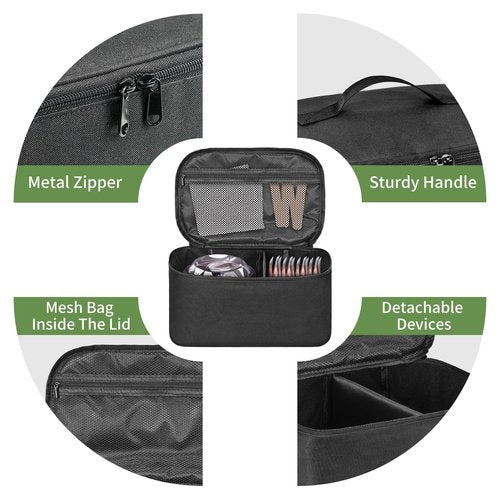 Boczif Waxing Kit Carry Bag, Wax Warmer Organizer Bag for Hair Removal Storage Bag, Wax Tool Bag Portable Travel Bags for Hotel Makeup Brush (Waxing Kit Bag-black)