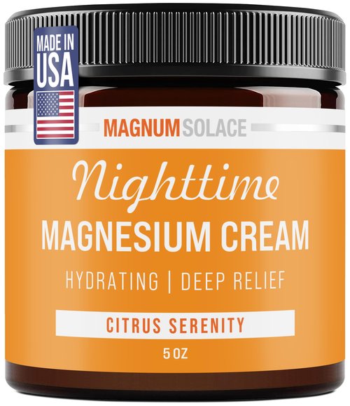 Magnum Solace Nighttime Magnesium Cream – Soothing Relief & Relaxation, Highly Concentrated Magnesium for Muscles & Joints – Apply to Legs or Feet Before Bed – Skin-Friendly