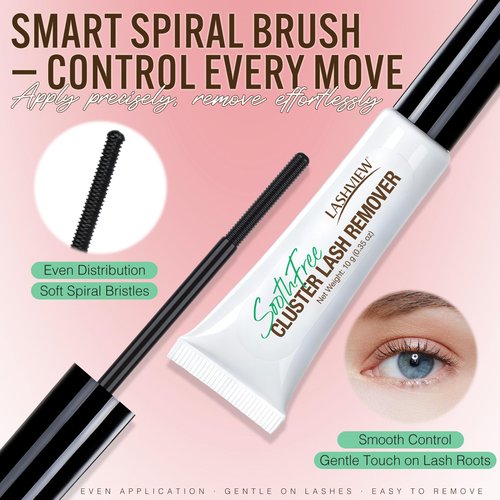 LASHVIEW Lash Cluster Glue & Remover Kit Strong Hold 3-4 Weeks Long-Lasting, Waterproof Formula, Includes DIY Lash Supplies, Easy at-Home Removal