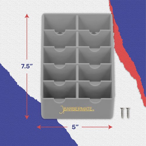 BarberMate® Blade Rack Storage Tray - Holds 10 Clipper Blades (Gray)