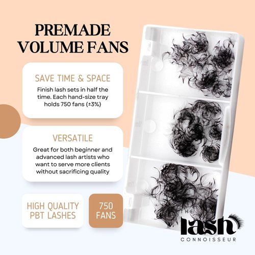 6D - CC Curl 750 Fans Mixed Promade Fans Lash Extensions | TLC Lash Supplies 4D to 16D Premade Fans 7 mm to 16 mm Mixed Length Thin Base Premade Fans Eyelash Extensions (6D - CC Curl, 13-14-15 mm)