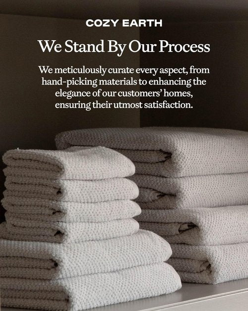 Cozy Earth Nantucket 60% Cotton 40% Viscose from Bamboo Washcloth - 600 GSM Plush & Fast-Drying with Rice Weave Pattern - 4 Pack 20" x 20" Luxury Washcloth - Sand