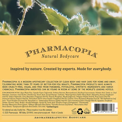 Pharmacopia Citrus Conditioner - Natural Scalp Moisturizer, Vegan & Cruelty-Free Hair Care with Shea Butter, Aloe Vera, Jojoba Oil, and Olive Leaf Extract for Dry Hair Treatment and Detangling, 16 oz