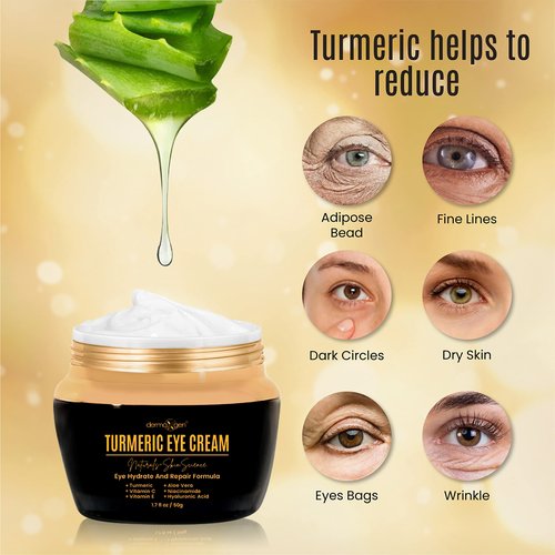 DERMAXGEN Vitamin C Moisturizing Cream & Turmeric Eye Cream Set – Hydrating Skincare Duo for All Skin Types, Targeting Dullness, Puffiness & Fine Lines.