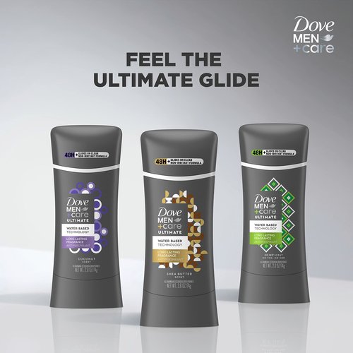 DOVE MEN + CARE Ultimate Antiperspirant Stick Shea Butter 2 Count 48-Hour Sweat Protection Antiperspirant for Men 2.6 oz