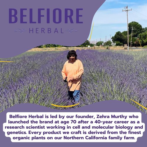 Belfiore Herbal 100% Natural Lavender Body Lotion | Organic Plant Extracts | Calming, Hydrating & Moisturizing | Vegan, Non-GMO | Made in The USA | 4 oz